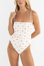 RHYTHM ROSIE FLORAL SCRUNCHED SIDE ONE PIECE - WHITE