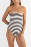 RHYTHM TAMI STRIPE STRAPLESS ONE PIECE - CHOCOLATE