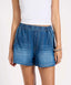 ONE TEASPOON FUNKS HIGH WAIST ELASTICATED FLIPPY DENIM SHORT - BLUE