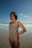 RHYTHM TERRY SANDS STRIPE STRAPLESS ONE PIECE - COCOA