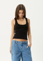 AFENDS LAYDEN RIB SINGLET - BLACK