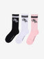 WORSHIP CHERUB 3 PACK SOCKS - QUARTZ BLACK WHITE