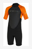 ONEILL O'NEILL KIDS REACTOR ORANGE WETSUIT SPRINGSUIT 2MM SHORT SLEEVE BLACK BLAZE