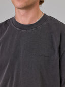 JUST ANOTHER FISHERMAN SCRIPT HEAVY SHORE TEE - AGED BLACK