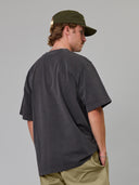 JUST ANOTHER FISHERMAN SCRIPT HEAVY SHORE TEE - AGED BLACK