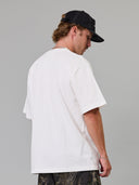JUST ANOTHER FISHERMAN SCRIPT HEAVY SHORE TEE - WHITE
