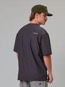 JUST ANOTHER FISHERMAN TIDE TECH SHORE TEE - CHARCOAL