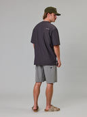 JUST ANOTHER FISHERMAN TIDE TECH SHORE TEE - CHARCOAL