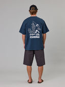 JUST ANOTHER FISHERMAN APOLOGIES HEAVY SHORE TEE - NAVY