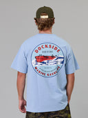 JUST ANOTHER FISHERMAN MARINE GASOLINE SEA TEE - WASHED BLUE