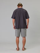 JUST ANOTHER FISHERMAN TIDE TECH SHORE TEE - CHARCOAL