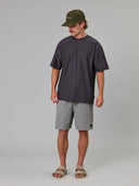 JUST ANOTHER FISHERMAN TIDE TECH SHORE TEE - CHARCOAL