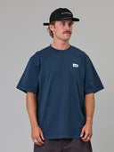 JUST ANOTHER FISHERMAN APOLOGIES HEAVY SHORE TEE - NAVY