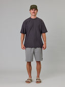 JUST ANOTHER FISHERMAN TIDE TECH SHORE TEE - CHARCOAL