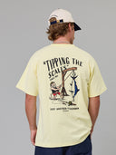 JUST ANOTHER FISHERMAN TIPPING THE SCALES SEA TEE - DAWN YELLOW