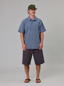 JUST ANOTHER FISHERMAN BALLAST SS SHIRT - BLUE CHECK