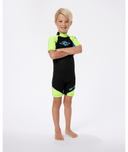 RIP CURL GROMS OMEGA BACK ZIP SPRING SUIT - LEMON