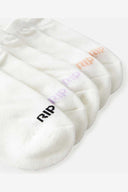 RIP CURL GIRLS ANKLE SOCK 5-PACK - WHITE