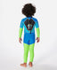 RIP CURL GROMS OMEGA BACK ZIP EASY ON/OFF - BLUE
