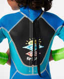 RIP CURL GROMS OMEGA BACK ZIP EASY ON/OFF - BLUE