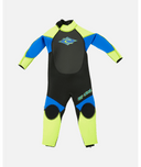 RIP CURL GROMS OMEGA 3/2 FLAT LOCKED BACK ZIP - LEMON