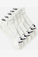 RIP CURL BRAND ANKLE SOCK 5-PACK - WHITE