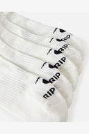 RIP CURL BRAND ANKLE SOCK 5-PACK - WHITE