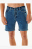 RIP CURL DENIM WALKSHORT - DENIM BLUE