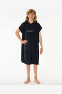 RIP CURL BOYS BRAND HOODED TOWEL - BLACK/GREY