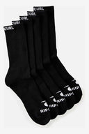 RIP CURL BRAND CREW SOCK 5-PACK - BLACK