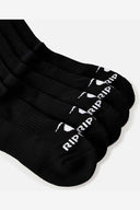 RIP CURL BRAND CREW SOCK 5-PACK - BLACK