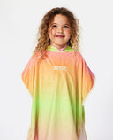 RIP CURL GIRLS MIXED HOODED TOWEL - BRIGHT ORANGE