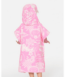 RIP CURL MIXED SNAP HOODED TOWEL - MINI GIRL - NATURAL/PINK