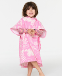 RIP CURL MIXED SNAP HOODED TOWEL - MINI GIRL - NATURAL/PINK