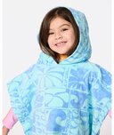 RIP CURL GIRL MIXED SNAP HOODED TOWEL - BLUE