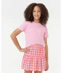 RIP CURL GIRLS SUNSET CHECK SKORT - PINK