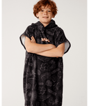 RIP CURL SESSIONS HOODED TOWEL - BOY - WASHED BLACK