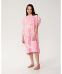 RIP CURL MIXED HOODED TOWEL - GIRL - NATURAL/PINK