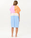 RIP CURL GIRLS MIXED HOODED TOWEL - LIGHT PINK