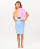 RIP CURL GIRLS MIXED HOODED TOWEL - LIGHT PINK