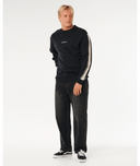INNER VISIONS STRIPE KNIT CREW - BLACK