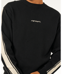 INNER VISIONS STRIPE KNIT CREW - BLACK