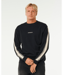 INNER VISIONS STRIPE KNIT CREW - BLACK