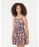 RIP CURL GIRLS SUNSET SKIES TIER DRESS - NAVY