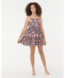 RIP CURL GIRLS SUNSET SKIES TIER DRESS - NAVY