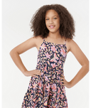 RIP CURL GIRLS SUNSET SKIES TIER DRESS - NAVY