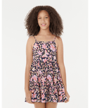RIP CURL GIRLS SUNSET SKIES TIER DRESS - NAVY