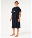 RIP CURL CLASSIC SURF HOODED TOWEL - BLACK/OFF WHITE