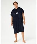 RIP CURL CLASSIC SURF HOODED TOWEL - BLACK/OFF WHITE