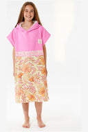 RIP CURL GIRLS MIXED HOODED TOWEL - PEACH